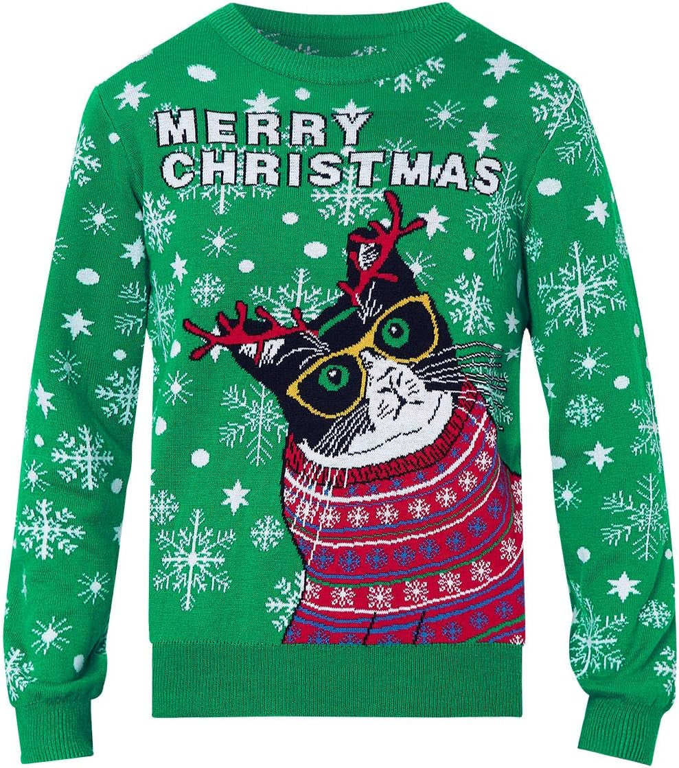 Kids Ugly Christmas Sweater Boys Girls Xmas Holiday Party Pullover Tops 3-12 Years