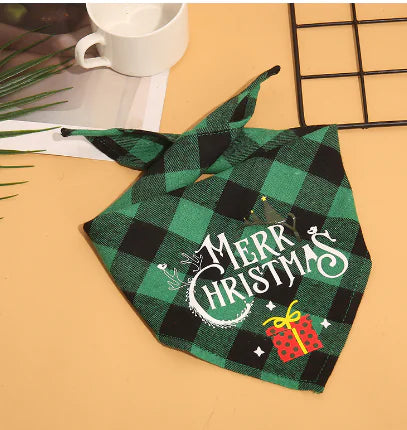 Christmas Plaid Pet Bandanas | "Santa’s Favorite" Edition