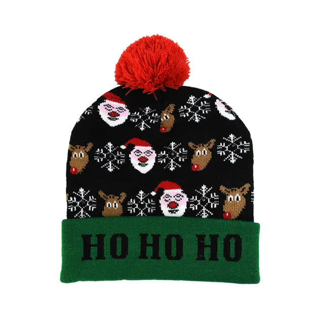 LED Christmas Knitted Hat – Light-Up Holiday Beanie for Festive Fun