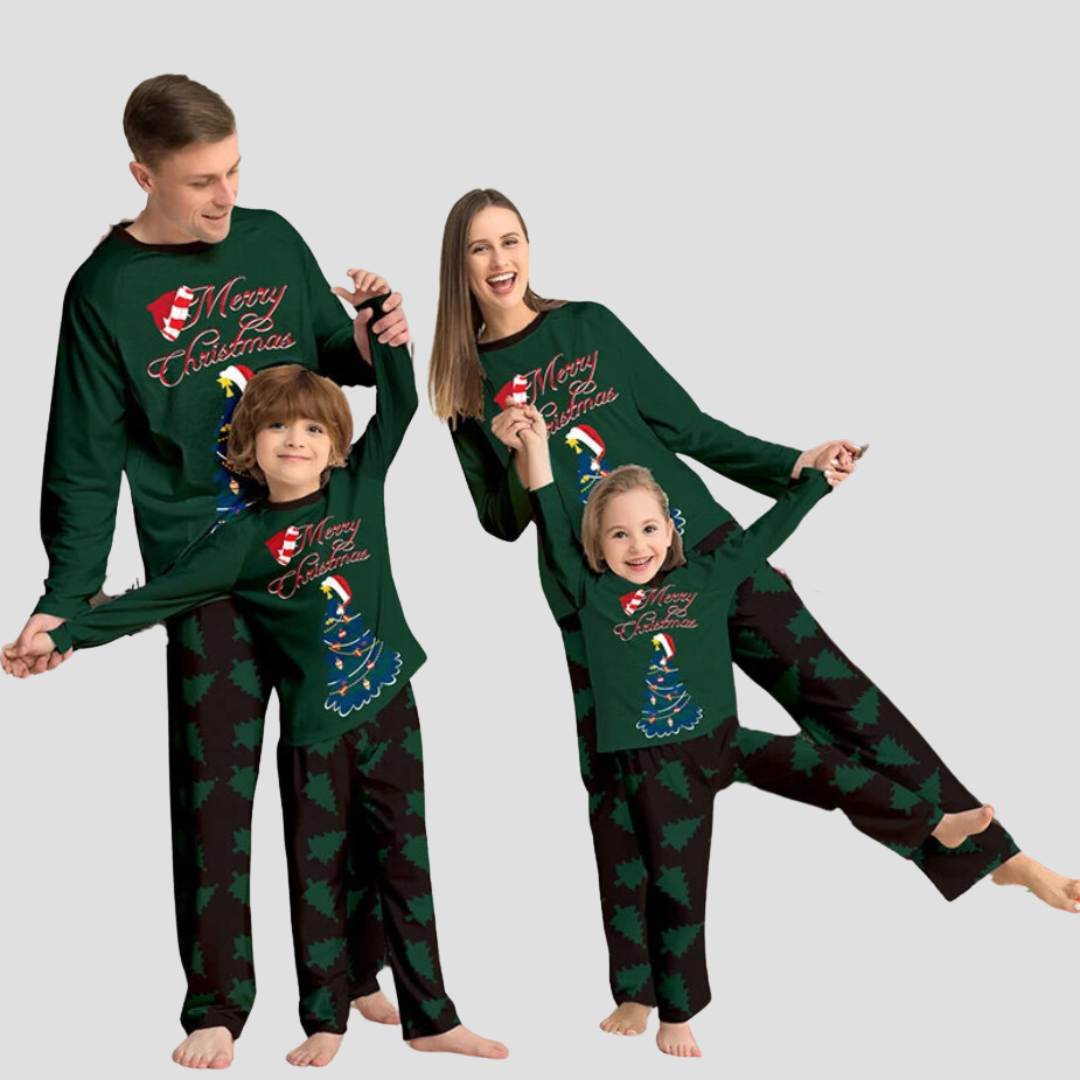 2024 Christmas Family Matching Pajamas Set – Casual Sleepwear for Adults, Kids, and Baby