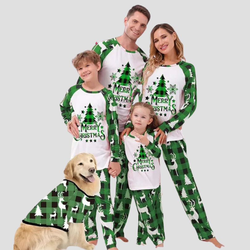 Christmas Family Matching Pajama Set, Mom Dad Kids 2-Piece Sleepwear, Baby Rompers