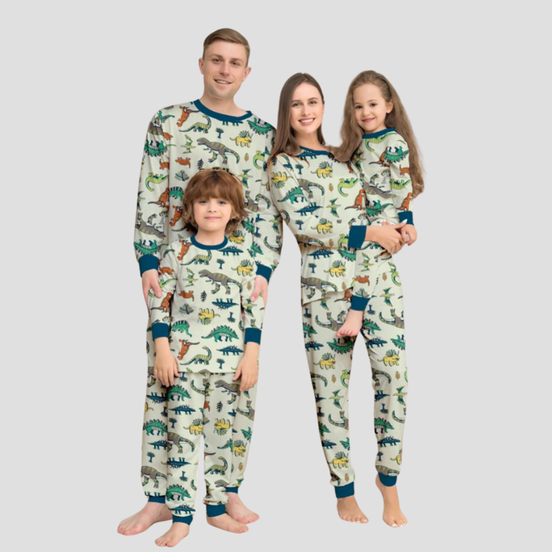 2024 Christmas Family Matching Dinosaur Pajamas – Fun Tops & Pants for Parents, Kids & Babies