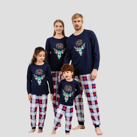 2024 Christmas Family Matching Pajamas – Cute Deer Print for Parents & Kids