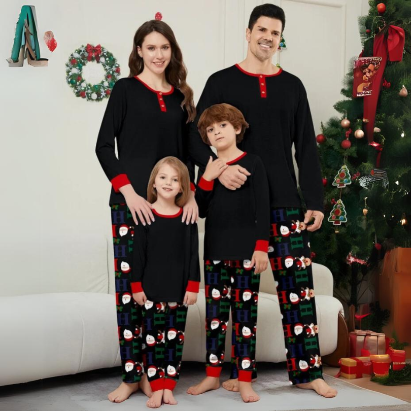 2024 Christmas Family Matching Pajamas Set, Santa Cartoon Outfit + Pet Clothes