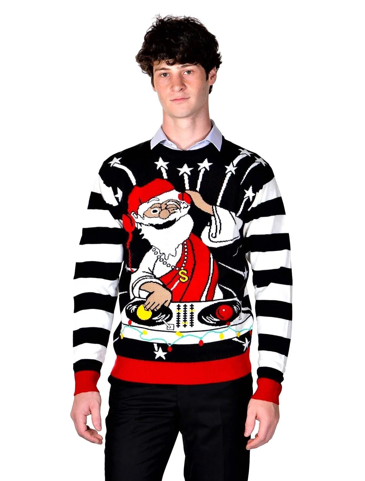 Ugly Christmas Sweater for Men-Cute Funny Acrylic Holiday Pullover Fun Festive Xmas Jumper M