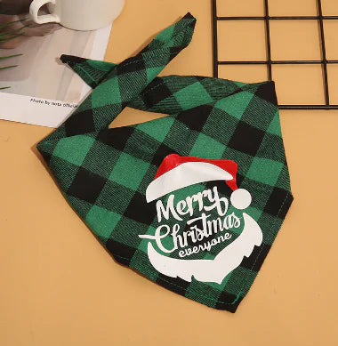 Christmas Plaid Pet Bandanas | "Santa’s Favorite" Edition