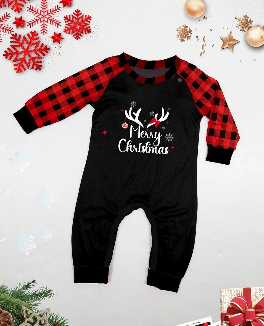 2024 Christmas Matching Family Pajamas Set – Merry Christmas Plaid Sleepwear