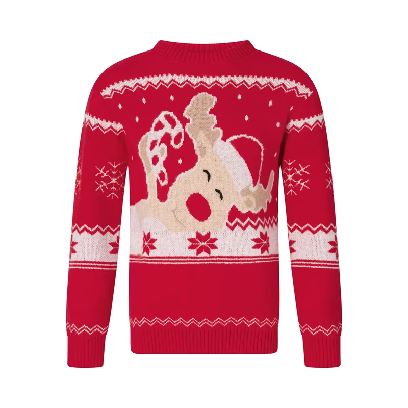 Family Matching Christmas Sweaters |Festive Elk Print Round Neck Pullover