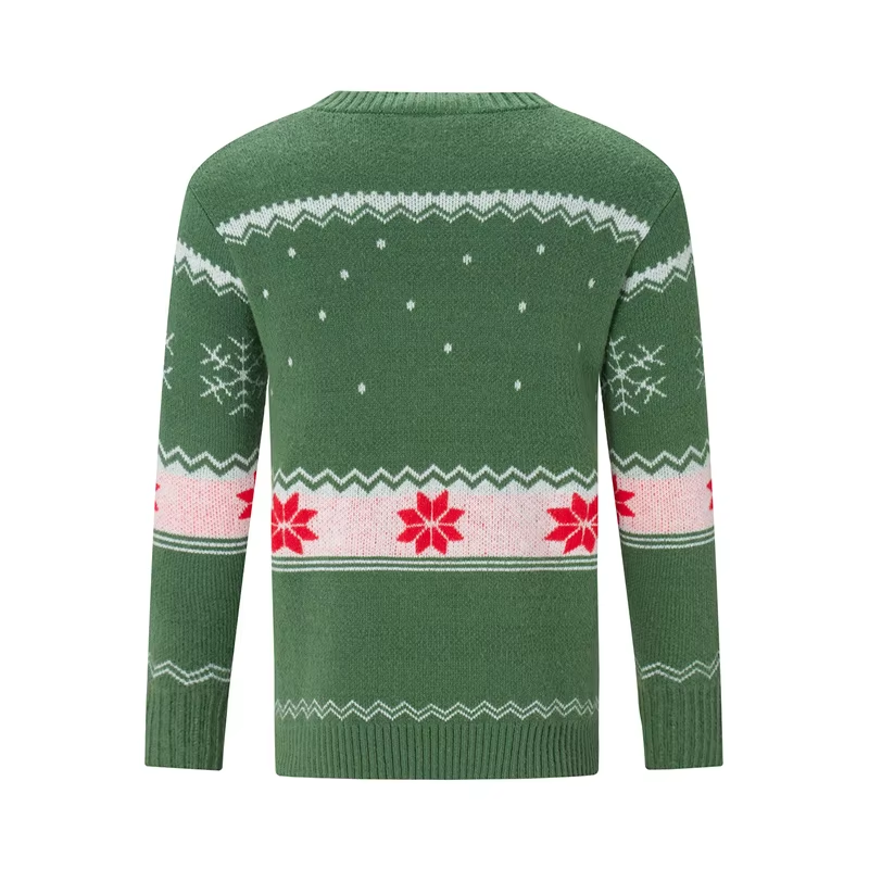 Family Matching Christmas Sweaters |Festive Elk Print Round Neck Pullover