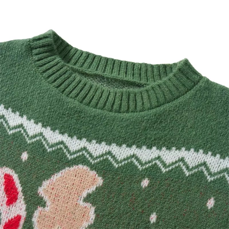 Family Matching Christmas Sweaters |Festive Elk Print Round Neck Pullover