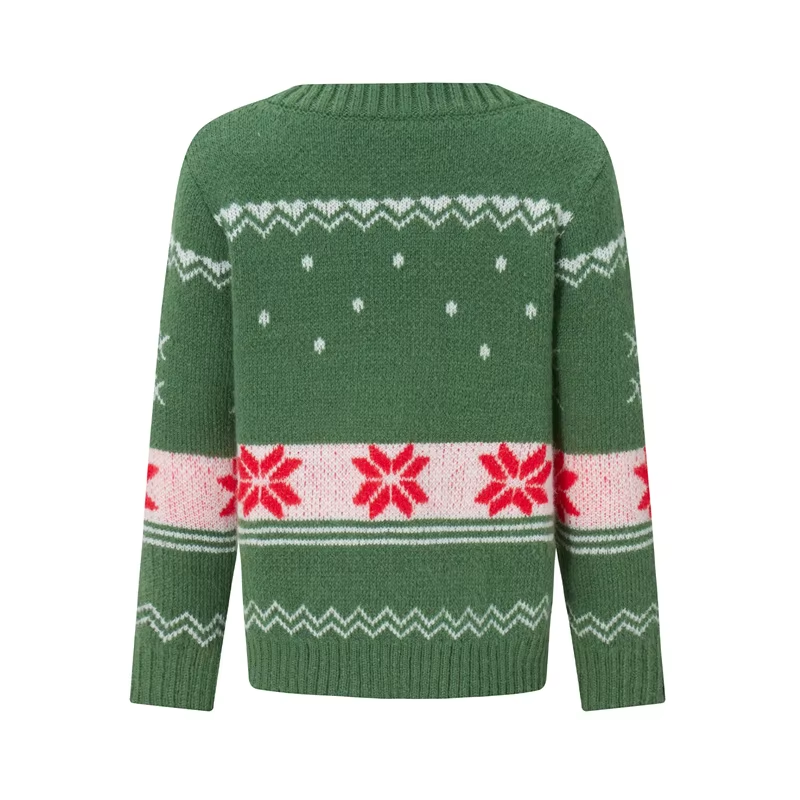 Family Matching Christmas Sweaters |Festive Elk Print Round Neck Pullover