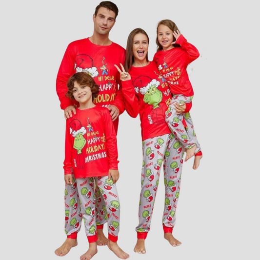 2024 Christmas Matching Family Pajamas, Santa Print Adult & Child Set with Baby Jumpsuit & Dog Clothes