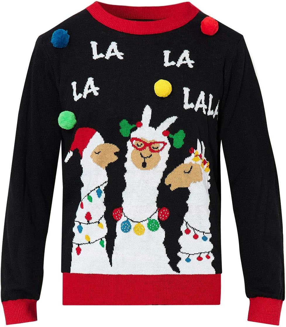 Kids Ugly Christmas Sweater Boys Girls Xmas Holiday Party Pullover Tops 3-12 Years