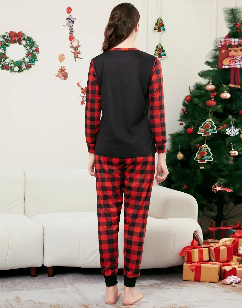 2024 Christmas Matching Family Pajamas Set – Merry Christmas Plaid Sleepwear