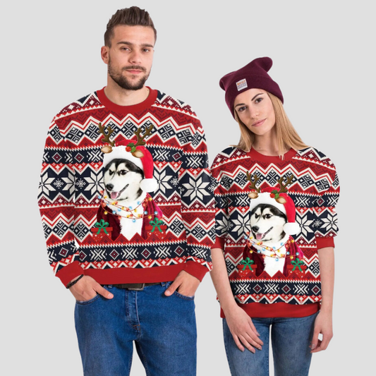 Ugly Christmas Oversize Sweatshirt for Men Pullovers Pet Graphic Sweatshirts Vintage Streetwear Couple Tracksuit Male Clothing