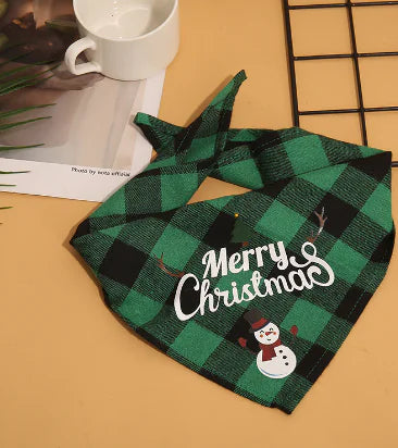 Christmas Plaid Pet Bandanas | "Santa’s Favorite" Edition