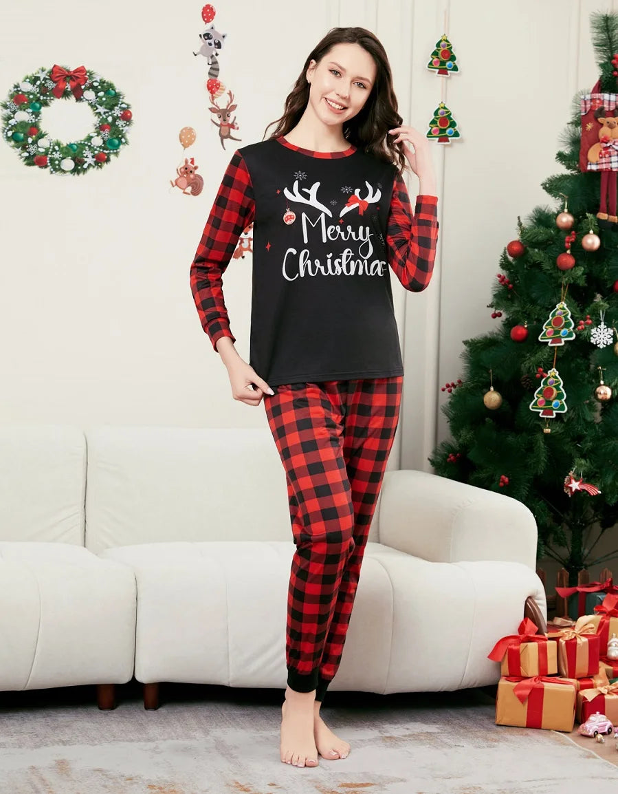 2024 Christmas Matching Family Pajamas Set – Merry Christmas Plaid Sleepwear