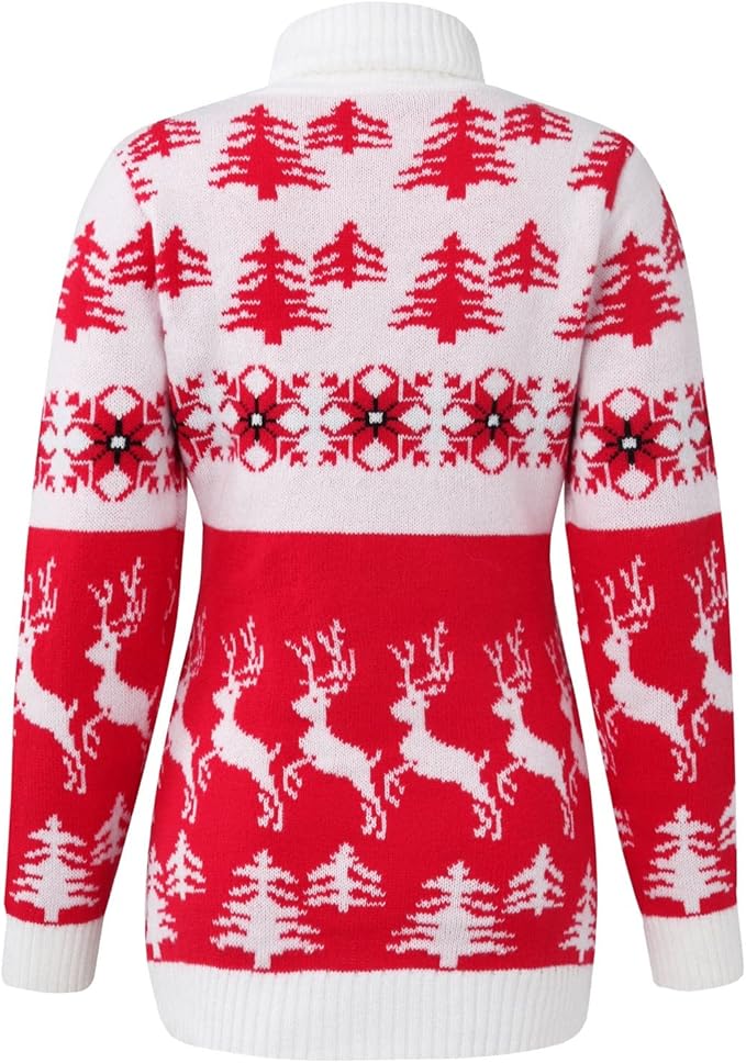 2024 Unisex Christmas Turtleneck Sweater – Cozy Knitwear for Couples