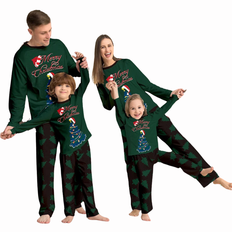 2024 Christmas Family Matching Pajamas Set – Casual Sleepwear for Adults, Kids, and Baby