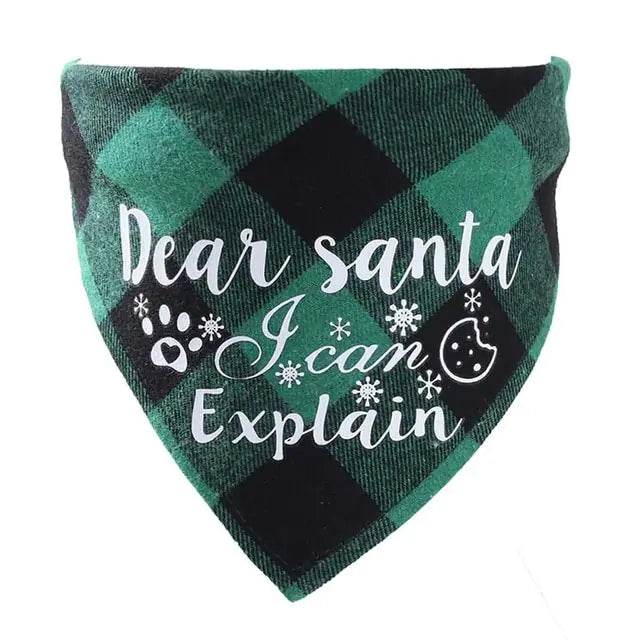 Christmas Plaid Pet Bandanas | "Santa’s Favorite" Edition