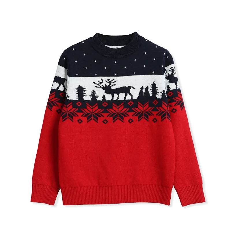 Christmas Sweater Boys Girl Kids Children Jumpers O-Neck Knitted Sweater Pullover Cartoon Teenager Girls Sweater New Year Costum