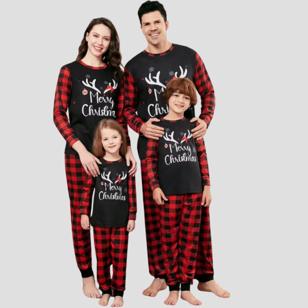 2024 Christmas Matching Family Pajamas Set – Merry Christmas Plaid Sleepwear