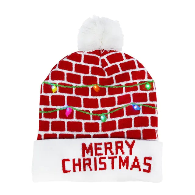 LED Christmas Knitted Hat – Light-Up Holiday Beanie for Festive Fun