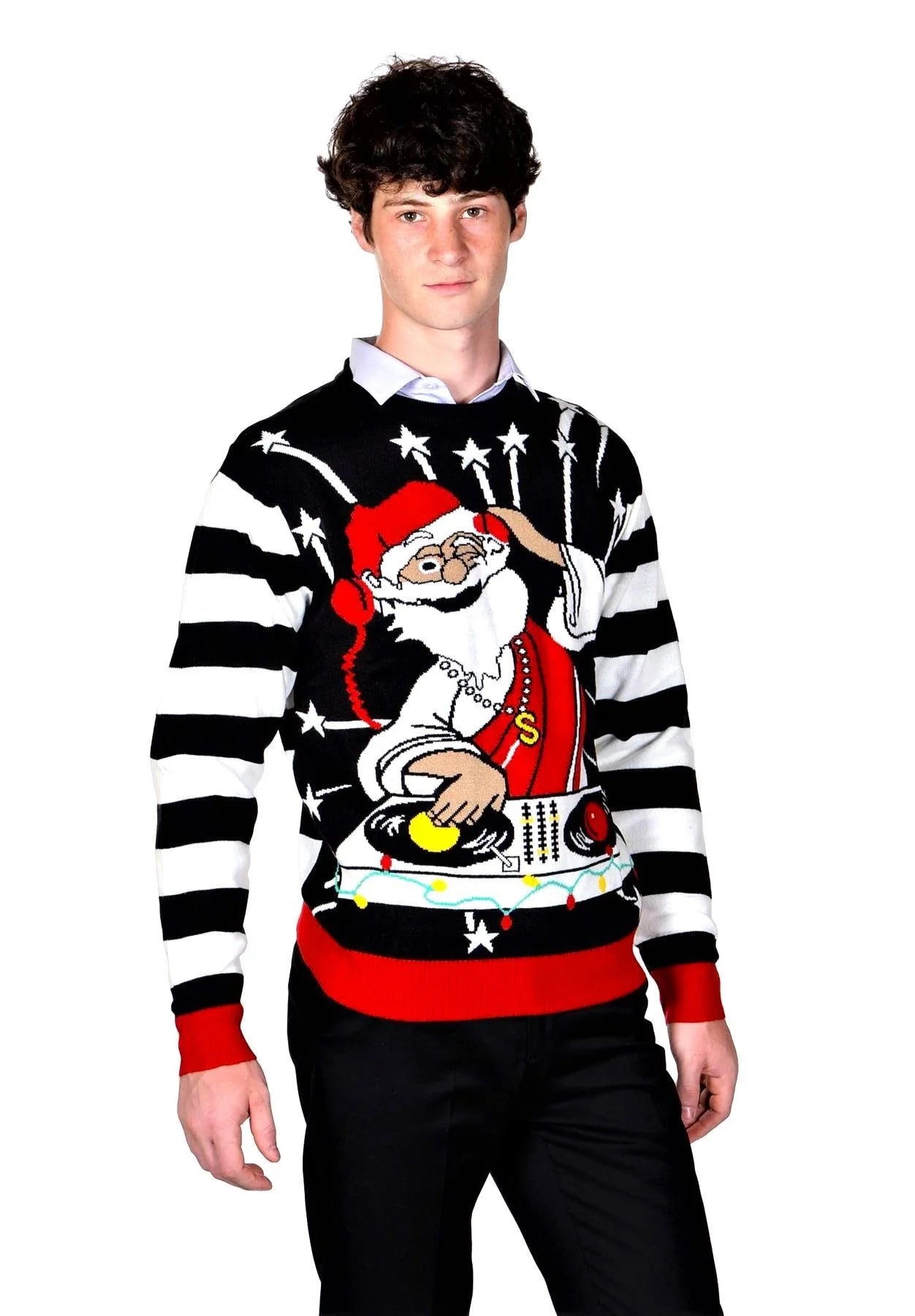 Ugly Christmas Sweater for Men-Cute Funny Acrylic Holiday Pullover Fun Festive Xmas Jumper M