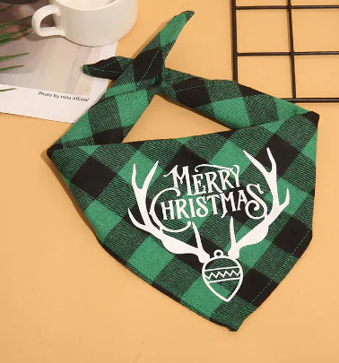 Christmas Plaid Pet Bandanas | "Santa’s Favorite" Edition