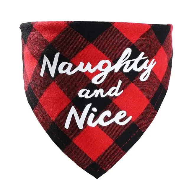 Christmas Plaid Pet Bandanas | "Santa’s Favorite" Edition