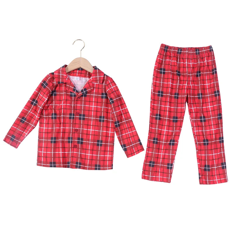 Christmas Plaid Family Matching Pajamas Set for Mother, Father, Baby, Kids, and Dog