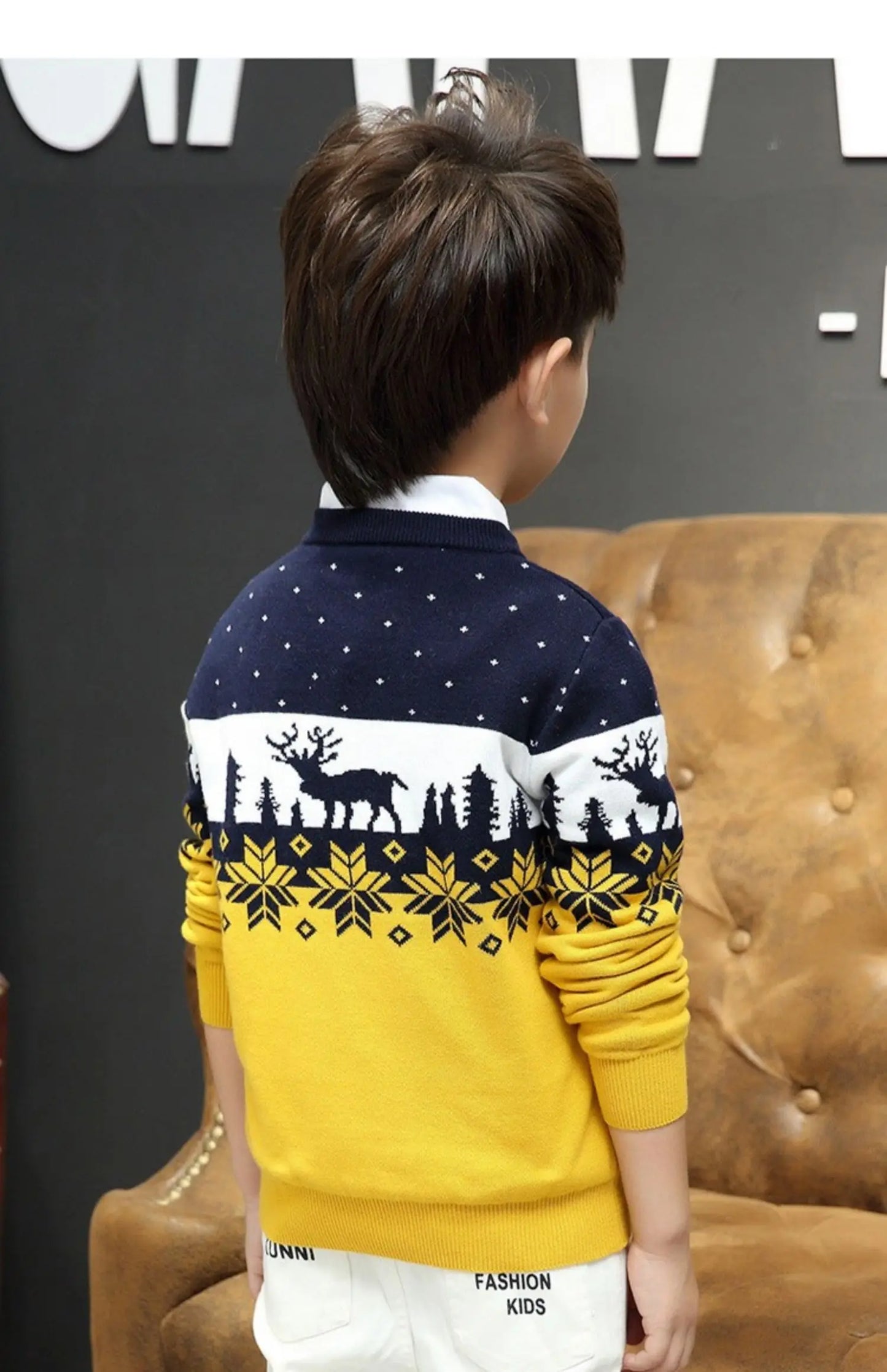 Christmas Sweater Boys Girl Kids Children Jumpers O-Neck Knitted Sweater Pullover Cartoon Teenager Girls Sweater New Year Costum