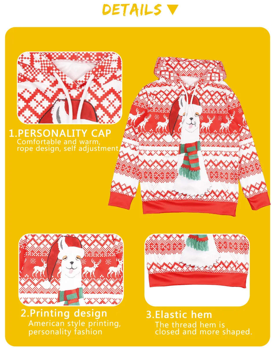 Alpaca Print Children's Ugly Christmas Sweater Set