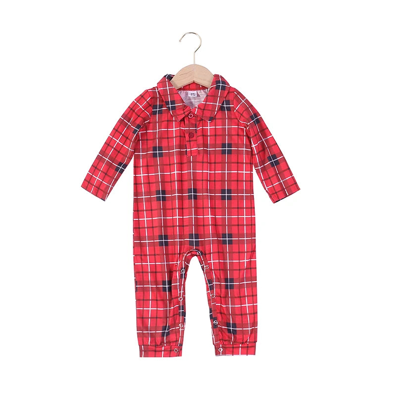 Christmas Plaid Family Matching Pajamas Set for Mother, Father, Baby, Kids, and Dog