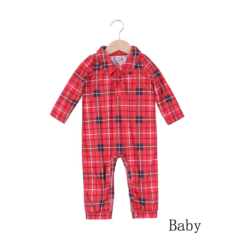 Christmas Plaid Family Matching Pajamas Set for Mother, Father, Baby, Kids, and Dog