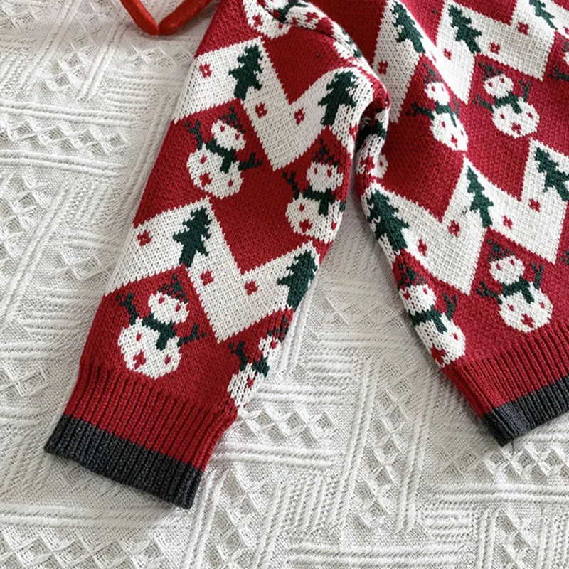 1-7Yrs Christmas Snowman Kids Girls Long Sleeve Knit Sweater New 2020 Autumn Winter Baby Kids Girls Pullover Sweaters