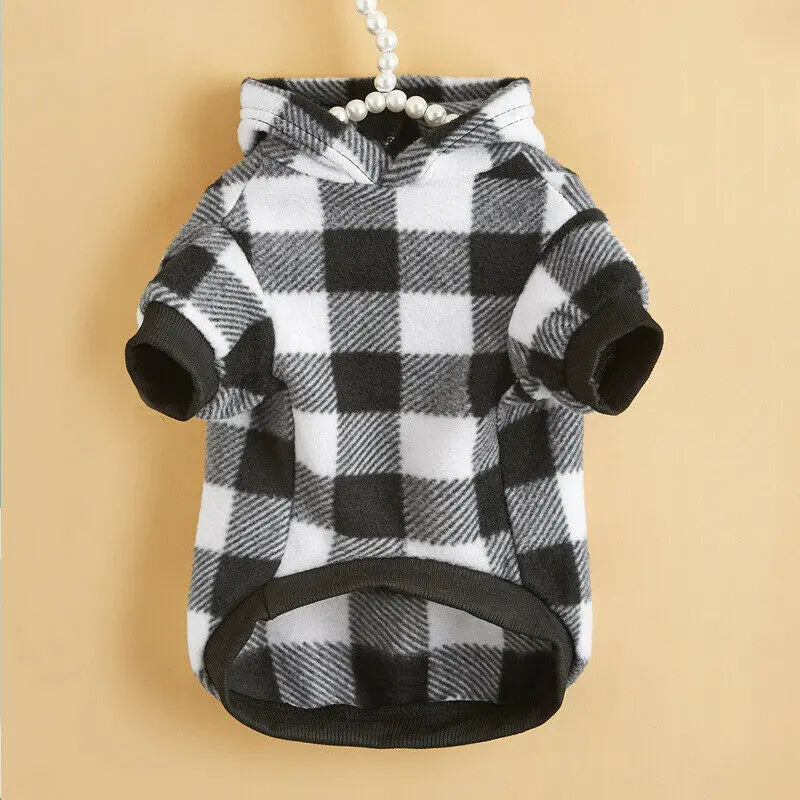 Plaid Winter Warm Pet Dog Cat Clothes Hoodies Sweater Clothing Puppy Coat Jacket Cute Puppy Outfit Pet Jacket Coat Clothing