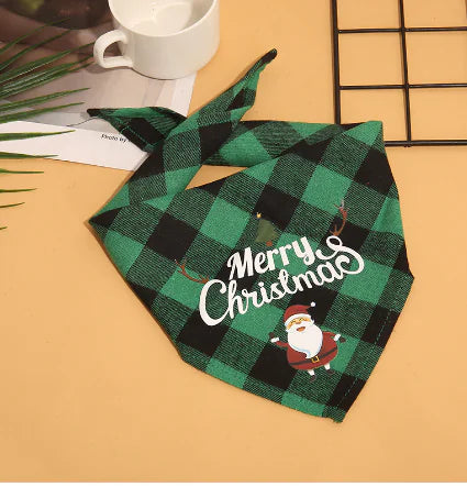 Christmas Plaid Pet Bandanas | "Santa’s Favorite" Edition