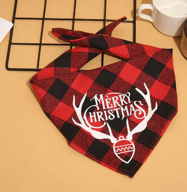 Christmas Plaid Pet Bandanas | "Santa’s Favorite" Edition