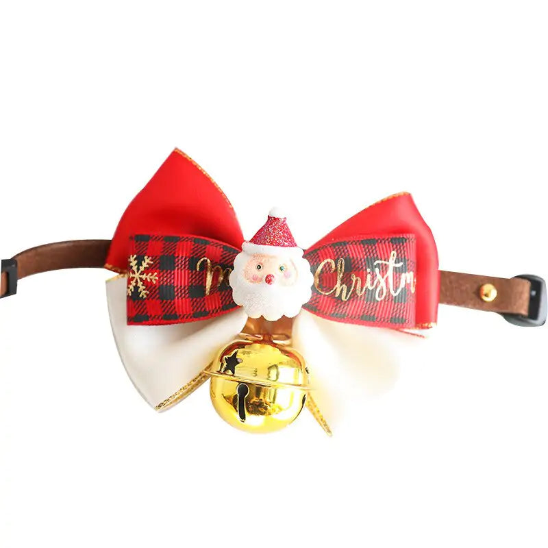 Festive Christmas Pet Collar Bow Tie | Adorable Holiday Accessory for Dogs & Cats