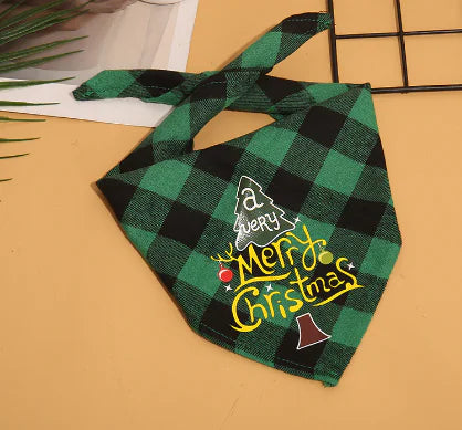 Christmas Plaid Pet Bandanas | "Santa’s Favorite" Edition