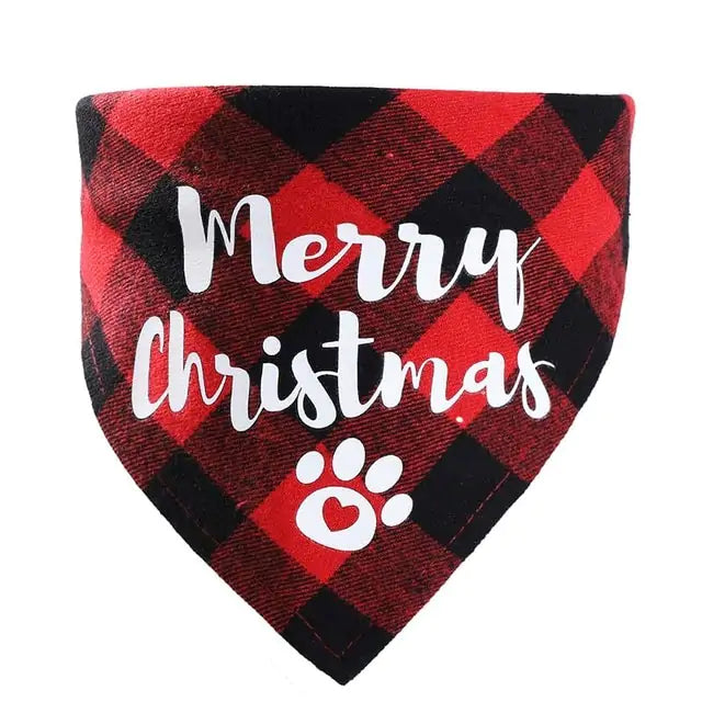 Christmas Plaid Pet Bandanas | "Santa’s Favorite" Edition