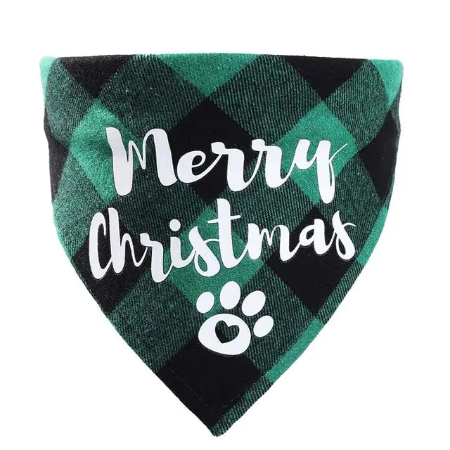 Christmas Plaid Pet Bandanas | "Santa’s Favorite" Edition