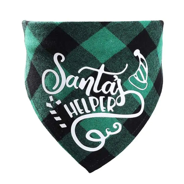 Christmas Plaid Pet Bandanas | "Santa’s Favorite" Edition