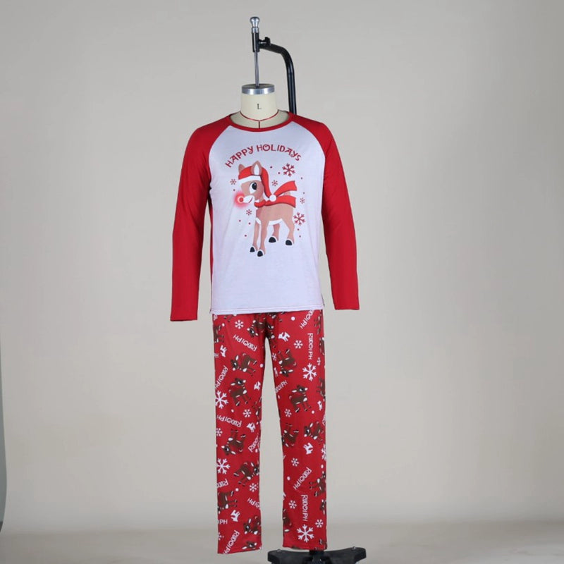 Christmas Cartoon Print Red Family Pajama Set|Pawxmasduo