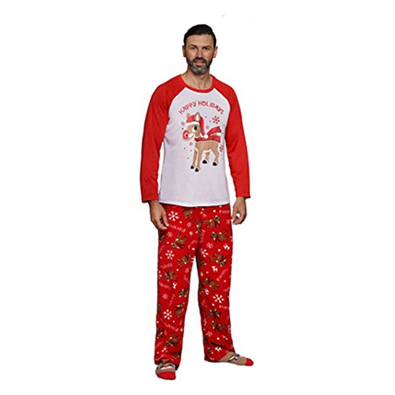 Christmas Cartoon Print Red Family Pajama Set|Pawxmasduo