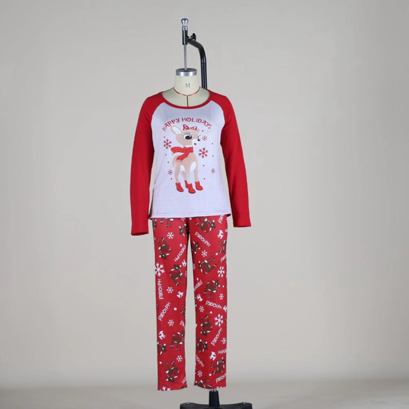 Christmas Cartoon Print Red Family Pajama Set|Pawxmasduo