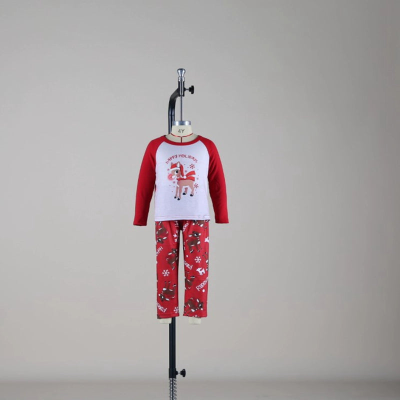 Christmas Cartoon Print Red Family Pajama Set|Pawxmasduo