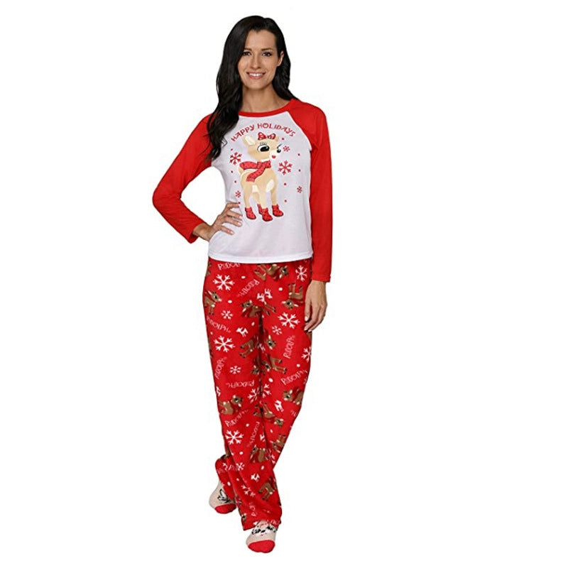 Christmas Cartoon Print Red Family Pajama Set|Pawxmasduo