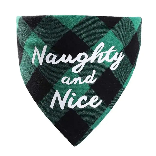 Christmas Plaid Pet Bandanas | "Santa’s Favorite" Edition